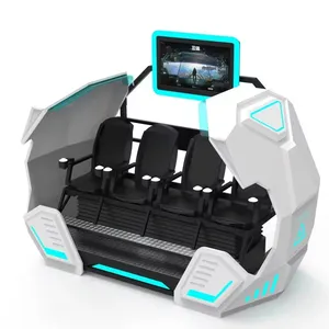 جهاز محاكاة الحركة 9D متعدد اللاعبين للسينما 4 مقاعد محاكي للعب الواقع الافتراضي 5D مسرح ومركز محاكاة الواقع الافتراضي ماكينة ألعاب