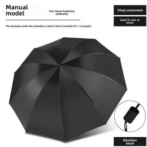 Parapluie de soleil et de pluie double en vinyle, extra large, pliable, à commande manuelle, pour hommes, protection contre la pluie pour 2-3 personnes, idéal pour les affaires - Product Image 6