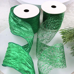 Cinta de Navidad Fábrica al por mayor Cinta de <span class=keywords><strong>lino</strong></span> Rosa completo Red desordenada Bowknot Regalo Decoración Cinta de seda Personalización - Product Image 1