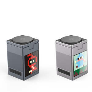 Produit tendance 2026 : Réveil numérique à animation pixelisée <span class=keywords><strong>6</strong></span> en 1, lampe de bureau LED avec <span class=keywords><strong>chargeur</strong></span> <span class=keywords><strong>sans</strong></span> <span class=keywords><strong>fil</strong></span> magnétique 15 W, haut-parleur BT5.3 - Product Image 1