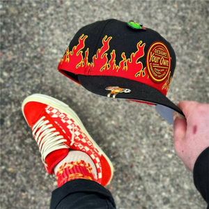 OEM tùy chỉnh 3D Leopard 6-Panel trang bị hip hop snapback cap ngọn lửa thêu thể thao Mũ bóng chày gorras ngọn lửa thêu Snapback - Product Image 1