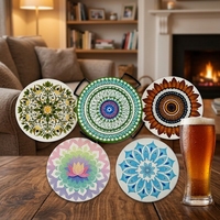 Sous-verres créatifs en céramique pour animaux de compagnie, résistants à la chaleur, écologiques, épaisseur 10 mm, tapis pour tasses à café, ensemble de sous-verres amusants pour cadeau de Noël