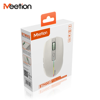 Meetion BTM002 Mouse nirkabel BTM002, nirkabel senyap Plus, Mouse optik nirkabel 1600 DPI dengan penerima Nano USB