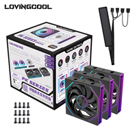 Ventilateur de refroidissement pour PC Lovingcool, nouvelle arrivée, 140 mm, ARGB, noir, sans fil, bloc de raccordement, refroidisseur d'ordinateur, nouveau ventilateur de refroidissement