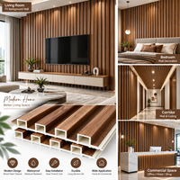 Panneau de revêtement mural extérieur en composite bois-plastique (WPC) imperméable, ignifuge, écologique, moderne, pour décoration intérieure