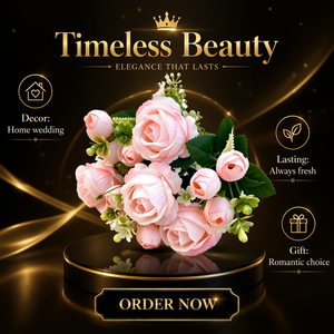 Bouquet di Fiori Artificiali all'Ingrosso con 13 Rose, Decorazioni per Casa, Matrimoni, Sale, Ristoranti, Ornamenti e Accessori per Fotografia - Product Image 1