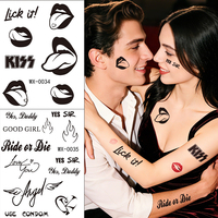 Autocollants de tatouage temporaire personnalisés, non toxiques, artistiques et réalistes, avec motifs lettres, flammes et motifs coquins et ludiques, pour soirées et clubs adultes