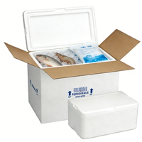 Boîte d'expédition isotherme en polystyrène, cartons réfrigérants en mousse blanche, emballage thermo-chiller en polystyrène pour la chaîne du froid des aliments surgelés