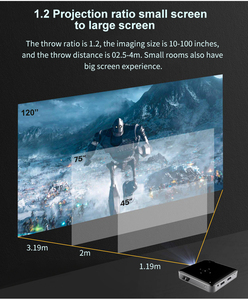 Aome P60 <span class=keywords><strong>mini</strong></span> xách tay 1080p Rạp hát tại nhà LED chiếu tự động lấy nét hỗ trợ Airplay Miracast Túi DLP 2 gam Ram giá rẻ rạp chiếu phim - Product Image 4