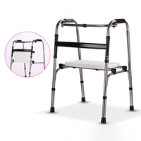 Déambulateur pliable réglable en hauteur en acier inoxydable pour personnes âgées et handicapées, aide à la marche pour la rééducation, fourni directement par l'usine