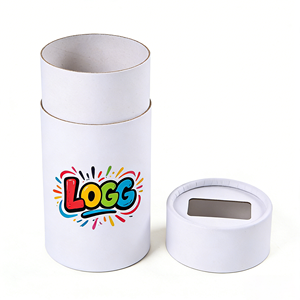 Custom Cylinder <b>Paper</b> <b>Box</b> With Clear Display Window Round Cardboard Tube For Gift Cosmetic Packaging - Product Image 2