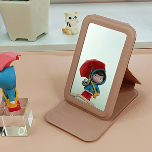 Nhỏ gấp PU da túi gương biểu tượng tùy chỉnh xách tay thường vụ du lịch PU gấp gương - Product Image 2