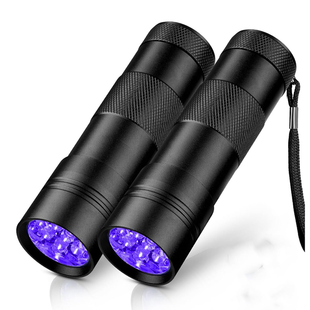 Custom Powerful Aluminum Alloy Black Light Detection Lamp Pocket Torch Keychain Mini UV Flashlight 395nm 365nm