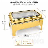 TIANXING Maßgefertigtes Farbiges Chafing Dish Buffet-Set aus Edelstahl, 9 Liter Warmhaltebehälter für Catering-Ausstattung