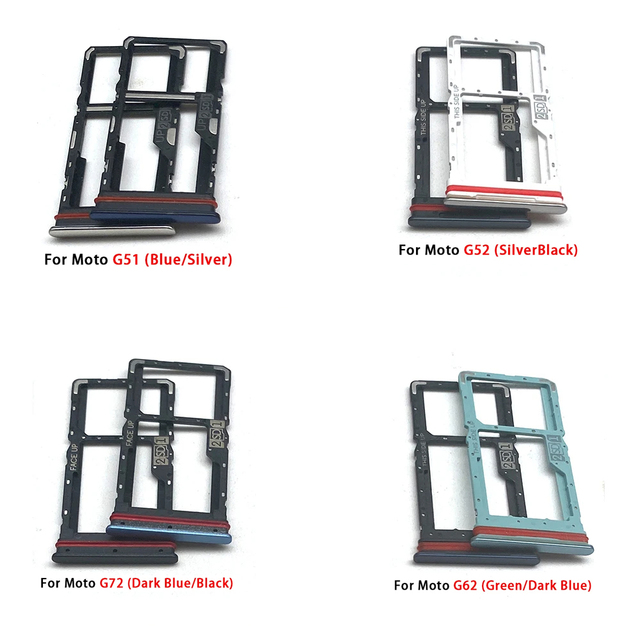 SIM SD Card Tray Holder Replacement for Moto G51 G52 G71 G72 G22 G32 Replacement Mobile Phone Repair Card Tray