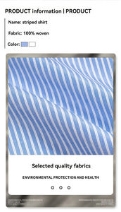 เสื้อเชิ้ตแขนสั้นลายทาง100% ทรงหลวมสำหรับผู้ชายผู้หญิงผ้าโพลีเอสเตอร์/ ผ้าฝ้ายแฟชั่นลำลองไม่เกิดขน - Product Image 3