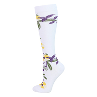 Chaussettes de compression athlétiques mi-hautes pour le sport, à motifs mignons, tricotées, offrant un bon maintien, idéales pour la course à pied et le cyclisme