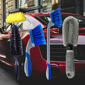 Cepillo para neumáticos de coche, cepillo para ruedas, herramienta para lavado de coches, limpieza y lavado de llantas, llantas de acero, potente quitamanchas, pequeño, negro - Product Image 2