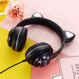 Tai mèo Phát Sáng Led mới Vzv-0.23 (bánh mì hình tai mèo hấp) Tai nghe trò chơi video nhãn kép Tai nghe học tập - Product Image 3