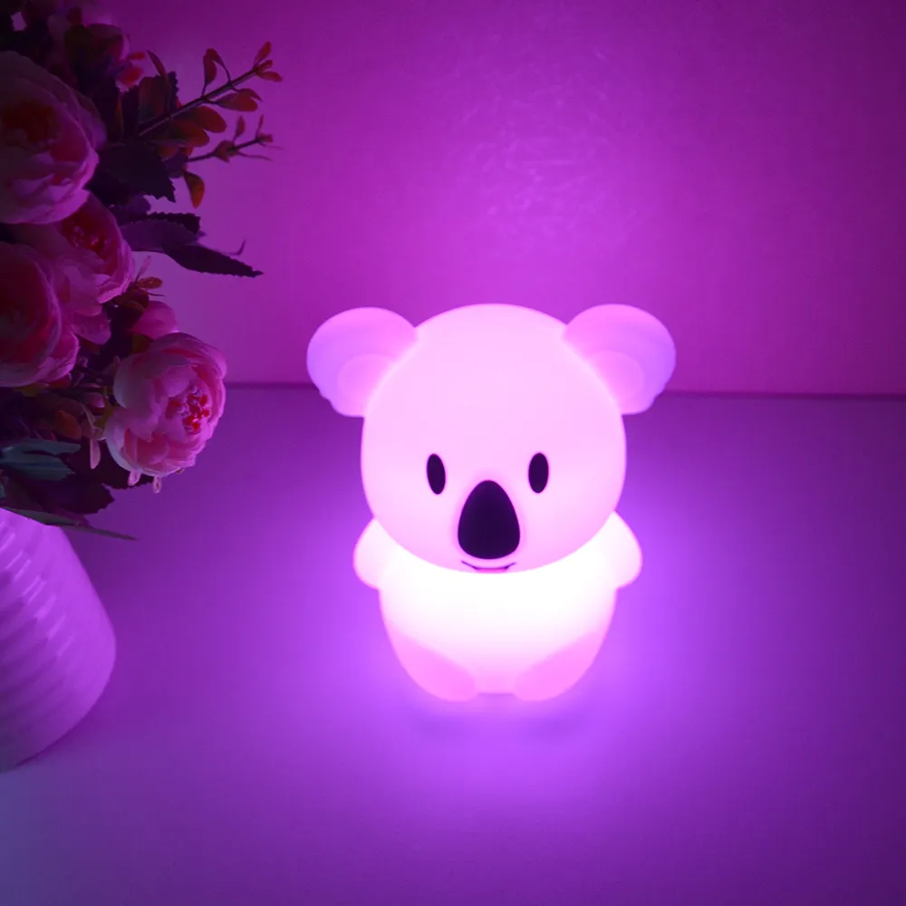 Premium 7 Colors Koala LED USB Children Animal Night Light Silicone Soft Cartoon Baby Nursery Lamp Breathing LED Night Light