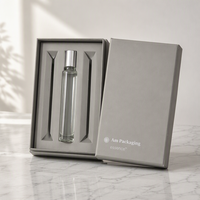 Boîte rigide avec couvercle et base, avec insert personnalisé, pour 3 packs d'huiles parfumées naturelles, coffret cadeau d'essences