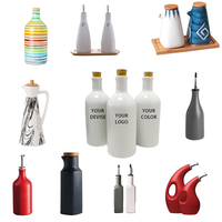 Vente en gros de nouveaux ustensiles de cuisine nordiques créatifs Distributeur d'huile d'olive en céramique Bouteille de stockage de sauce soja personnalisée Bouteille en céramique de vinaigre