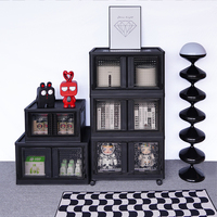 Bacs de rangement pliables originaux de nouvelle conception avec roues conteneur noir organisateur élégant boîte de rangement facile à organiser
