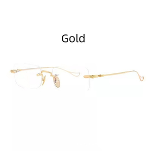 Lunettes <span class=keywords><strong>de</strong></span> presbytie sans monture, fines, dorées, en PC, anti-lumière bleue, pour hommes et femmes, lunettes <span class=keywords><strong>de</strong></span> <span class=keywords><strong>lecture</strong></span> <span class=keywords><strong>de</strong></span> haute qualité pour le travail - Product Image 4