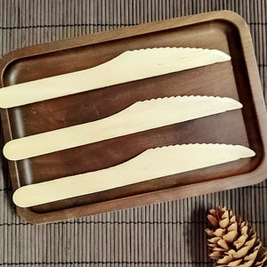 Bộ dao gỗ cán 160mm, dao cắt gỗ, nĩa và thìa làm bánh, dao gỗ cho trẻ em - Product Image 3