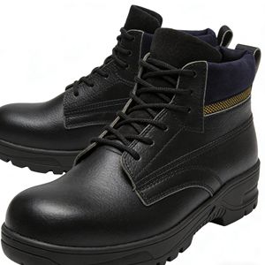 Men's Black Genuine <b>Leather</b> Light Office & Career Anti-<b>Slip</b> Safety Work <b>Shoes</b> Square Toe <b>Slip</b>-<b>On</b> All Seasons - Product Image 2