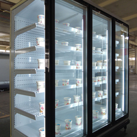 Congélateur vertical commercial pour supermarché avec porte vitrée, réfrigérateur de présentation