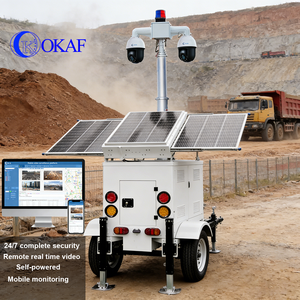 Torre Mobile CCTV Solare Okaf da 3 a 9m, Sistema di Monitoraggio Esterno con Visione Notturna, Risoluzione HD <span class=keywords><strong>1080p</strong></span>, Telecamera con Rete 4G - Product Image 1