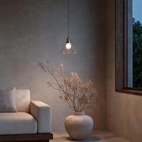 Lampe suspendue en verre fumé transparent de luxe Aisilan pour café, table à manger, îlot de cuisine, lampe suspendue LED