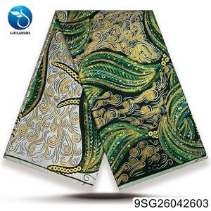Magnifiques imprimés en coton doré de haute qualité 100% Grand <span class=keywords><strong>Wax</strong></span> 6 Yards Tissu imprimé Ankara ML9SG260426 - Product Image 3