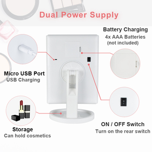 Ba Màu Sắc Có Thể Gập Lại LED Ánh Sáng Vô Cực Rose Gold Bảng Trang Điểm Gương Màn Hình Cảm Ứng Magnifying Cá Nhân Các Tính NĂNG Duy Nhất Bên - Product Image 4