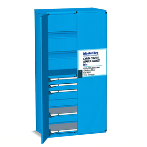 Fami Master Key Comfort <b>Drawer</b> Cabinet 1020x598x2000 Mm 3 <b>Drawers</b> Gentian Blue Ral5010 <b>Tool</b> Storage - Product Image 3