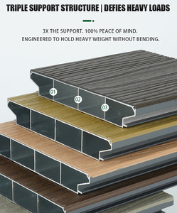 Jardín al aire libre Patio Almacén Exterior Moderno Grano de madera Resistente a los arañazos A prueba de humedad Anti-moho WPC Decking - Product Image 6