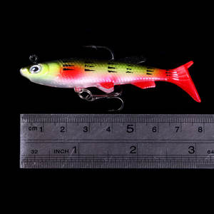 12 Stück Set HENGJIA Großhandel 8cm 14g Bleikopf Fisch form Köder Weiche Angel köder mit T-Schwanz - Product Image 2