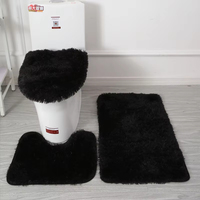 Ensemble de 3 tapis de bain doux et moelleux, tapis de douche antidérapant, tapis de sol pour salle de bain, tapis de toilette, couvre-couvercle de toilette, produits de salle de bain