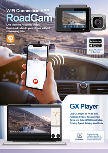 Caméra embarquée double <span class=keywords><strong>4K</strong></span> avec vision nocturne, connexion Wi-Fi, capteur <span class=keywords><strong>Sony</strong></span> IMX335, GPS, moniteur de stationnement - Product Image 3
