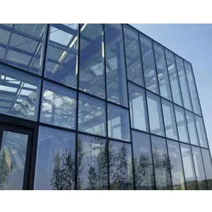外立面建筑铝隐形幕墙设计玻璃包层模块化墙板系统灰色窗帘墙