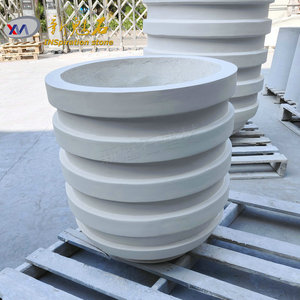 Nuevos Materiales de Construcción de Piedra, Macetas de Hormigón Reforzado con Fibra, Alto Rendimiento, Color Gris Claro, Decorativas para Exteriores - Product Image 3
