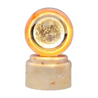 Boule de cristal rotative Océan 3D LED lumineuse alimentée par USB, veilleuse moderne minimaliste, décoration de table de chevet