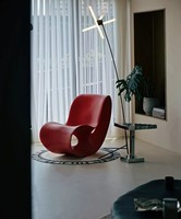 Fauteuil à bascule d'extérieur en plastique de luxe style nordique - Design moderne, mobilier de maison mobile pour balcon et salon