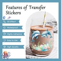 Transferts UV personnalisés animaux marins pour gobelets étanches, durables et écologiques – Mug en verre 16 oz – Dauphin, Sirène, Hippocampe