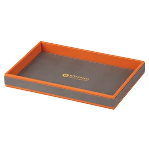 Scrivania di lusso home office desktop dadi coin decor decorativo catchall key faux pu leather storage tray organizer boxasket box