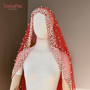 यूलालन v263 आर मध्य पूर्व सबसे ज्यादा बिकने वाली लाल दुल्हन का घूंघट बिना बालों वाली लाल दुल्हन का घूंघट - Product Image 4