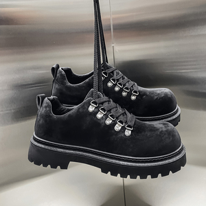 Scarpe da passeggio lente stile retrò 2025 da uomo con lacci Casual che aumentano con <span class=keywords><strong>la</strong></span> nuova tendenza della <span class=keywords><strong>moda</strong></span> in pelle artificiale - Product Image 3