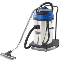 Aspirateur industriel et commercial haute puissance 70L bleu pour lavage de voiture, aspiration humide et sèche, poussière et eau