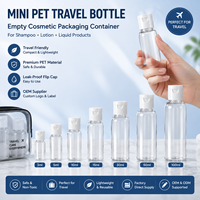 Mini flacon de voyage en PET avec étiquette personnalisée, conteneur d'emballage cosmétique vide pour shampoing, lotion, produits liquides, fournisseur OEM